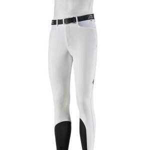 Equiline Colec férfi lovaglónadrág, fehér, fekete térdmarkolattal - Lovaglónadrág