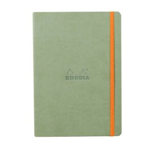 Clairefontaine Rhodiarama A5 szeladonzöld puhafedeles, ponthálós napló gumis zárással. - Napló