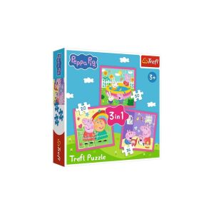 Trefl Peppa Pig 3-in-1 Puzzle Box (20, 36, 50 Teile) - Puzzle & Rätsel
