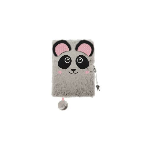 Macis szőrmés kulcsos napló - A/5 - 96 lapos - Panda 137894217 - Napló