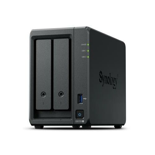Synology DS725+ DiskStation, преден изглед на 2-гнездов NAS