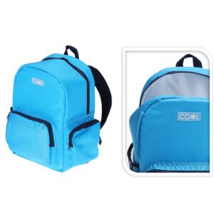 COOL 18L Rucsac termoizolant albastru deschis, vedere colaj - Transportatori de alimente și băuturi