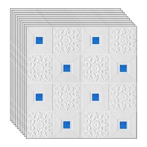 NEXTLY plăci de tapet autoadezive 3D, albastru și alb, set de 10 bucăți - Design interior