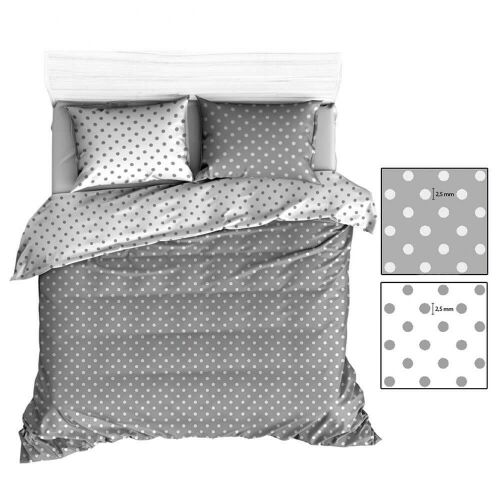 Pamut lepedő 150x200 R139 szürke-fehér pöttyös 355N 341N 1 párnahuzat 50x60 137909212