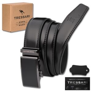 Férfi nadrág öv 115 cm automata csat fekete natúr bőr 137909710 - Tressari