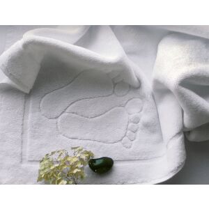 Fürdőszőnyeg 50x70 láb fehér pamut frottír 650g/m2 Faro 137909871 - Fürdőszoba szőnyeg