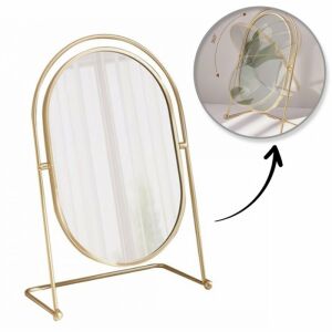 Kozmetikai tükör arany XL egyoldalas magasság 27cm L21