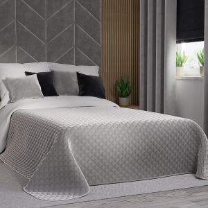 VELVI Dekoratív ágytakaró, méret 220x240 cm, szín 020 szürke VELVI0/NAP/020/220240/1