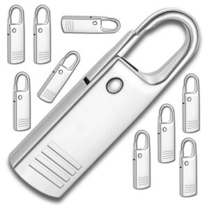 10 db ezüst színű fém cipzáras szett.