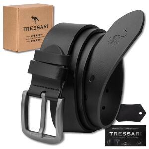 Férfi öv 100% természetes bőrből fekete TRESSARI 146167059 - Tressari