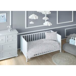 Pamut ágynemű 160x200 nyúl szürkés rózsaszín gyerekágynemű cipzárral 3547 C KARO Dreamland