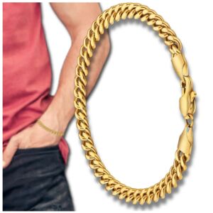 Arany masszív férfi rozsdamentes acél karkötő