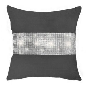 Dekoratív párnahuzat 40x40 Clare grafit bársony cirkóniák Domarex 137911560 - Domarex