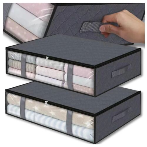 2 részes tároló szett - Ruhák, ágyneműk tárolására - Szürke 137912192