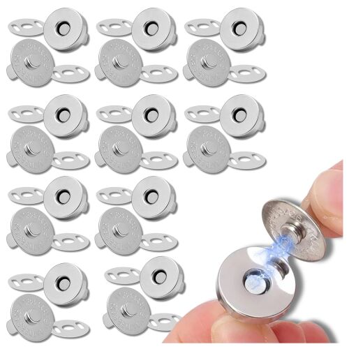 Mágneses gombok, mágneses rögzítés, 10 db, fém, ezüst 137912954