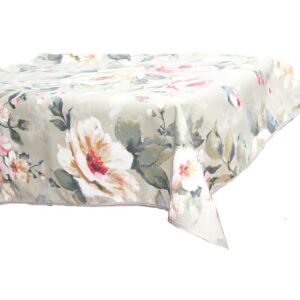 Dekoratív terítő 110x160 Dekora B bézs vörös szürke levelek virágok szegéllyel bélelve