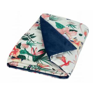 Pătură pentru bebeluși 75x100 catifea 6 flori bleumarin alb bumbac botanic pătură pentru bebeluși 137913135 - Paturici bebe