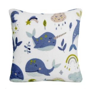 Párna 40x40 Óceánbálna fehér kék mikropolár Gyermek Domarex 137913154 - Domarex