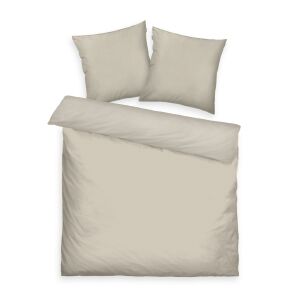Szatén ágynemű 200x220 Tom Tailor bézs világos bézs egyszínű párnahuzatok 80x80 2db 137913497 - Tom Tailor