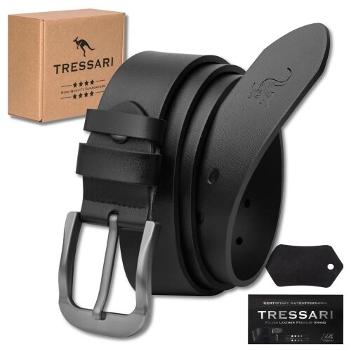 Férfi bőr nadrágöv TRESSARI 100% természetes bőr fekete 137914073