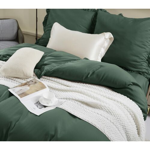 Ruffy - Mikroszálas Ágynemű 140x200 cm - Palackzöld, Fodros 137914216