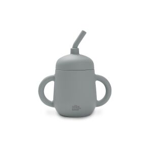 Szilikon szalmaszürke ivópohár ivástanuláshoz 137915587 - Interbaby