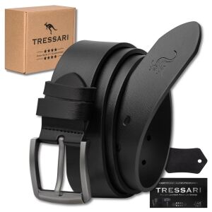 Férfi természetes bőr öv 100% fekete bőr TRESSARI nadrághoz 137915656 - Tressari