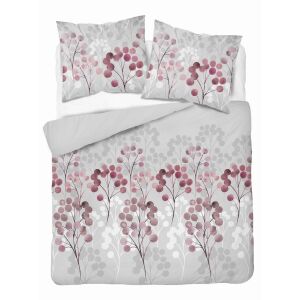 Szatén ágynemű 220x200 szürke bordó virágok 5223 B Home Szatén 11