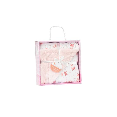 Gyermek takaró 80x110 mackó rózsaszín mikroszálas anyagból