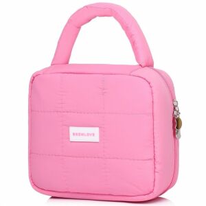 Női kozmetikai táska steppelt fogantyúval 21 x 17 x 8 cm KS139R