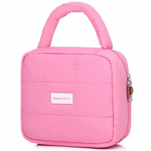 Női kozmetikai táska steppelt fogantyúval 21 x 17 x 8 cm KS139R 137917035