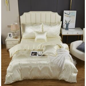 Hímzett Szatén Ágynemű Szett - 160x200 cm, Krém 137917179 - Ágynemű - ifjúsági és felnőtt