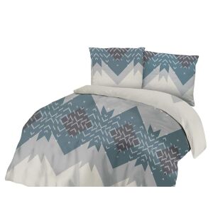 Szatén ágynemű 220x200 1508/1 Aztec szürke bézs kék Satinlove 4 137917346 - Ágynemű - ifjúsági és felnőtt