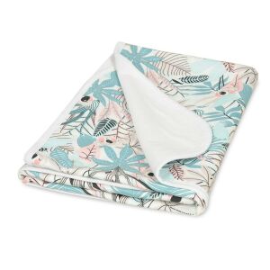 Pătură reversibilă din bumbac 75x100 Jungle Koala alb turcoaz mez Ines pătură pentru bebeluși 137918102 - Paturici bebe