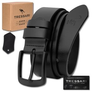 Férfi öv 125 cm 100% természetes bőr fekete 139900891 - Tressari