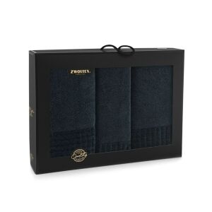 Törülközőkészlet dobozban 3 db Paulo 3 AB Black-K74-5992 törölköző 30x50 50x100 70x140 137919011 - Zwoltex