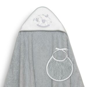 Fürdőköpeny 100x100 Caballito szürke törölköző kapucnival + előke