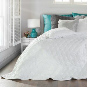 Ágytakaró 170x210 Pola White 3765 hímzett keleti mintás ezüst cérna 137919290 - Ágytakaró