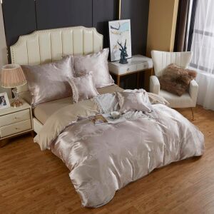 Szatén ágynemű hímzéssel 160x200 bézs AT015 142591823 - Ágynemű - ifjúsági és felnőtt