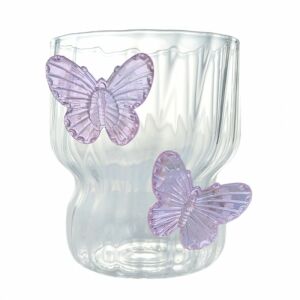 Sima üveg gyapjú falakkal, BUTTERFLIES lila 260 ml 1db SZK162