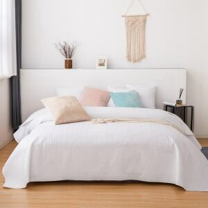 Steppelt ágytakaró 240x220 Moxie fehér halszálkás velúr dekoratív 146166393 - Ágytakaró