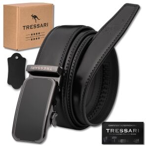 Férfi fekete nadrágöv 125 cm-es automata valódi bőr TRESSARI 137920158 - Tressari