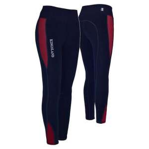 Kingsland Karina női lovaglónadrág, sötétkék színű, piros hálós panelekkel, lélegző és gyorsan száradó, kényelmes illeszkedésű - Lovaglónadrág