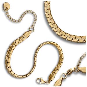 Arany női sebészeti acél lánckarkötő bűbáj - kígyó stílusú arany sebészeti acél kígyó karkötő