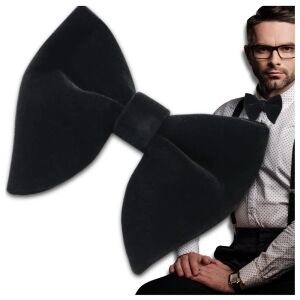 Elegáns fekete bársony férfi csokornyakkendő szabályozással