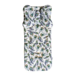 Írisz csökkentő huzat 32x75 babakocsikhoz és kidobókhoz toll 7 páva szemkrém zöld baba pillangós párna