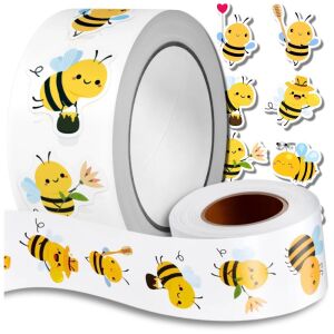 Méhecske Matricák Tekercsen - 500 db, 2.5cm, Motivációs és Dekorációs