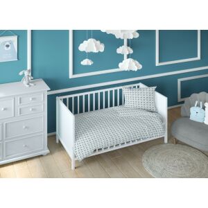 Pamut ágynemű 140x200 elefántszürke kék gyerekcipzár 2781 A KARO Dreamland