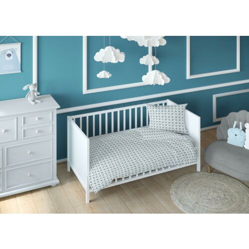 Pamut ágynemű 140x200 elefántszürke kék gyerekcipzár 2781 A KARO Dreamland