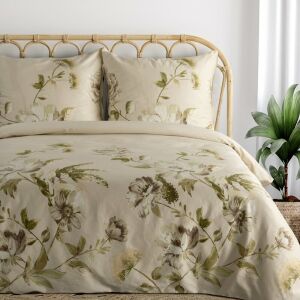 Szatén ágynemű 140x200 Tavaszi 38 bézs virág ÚJ24